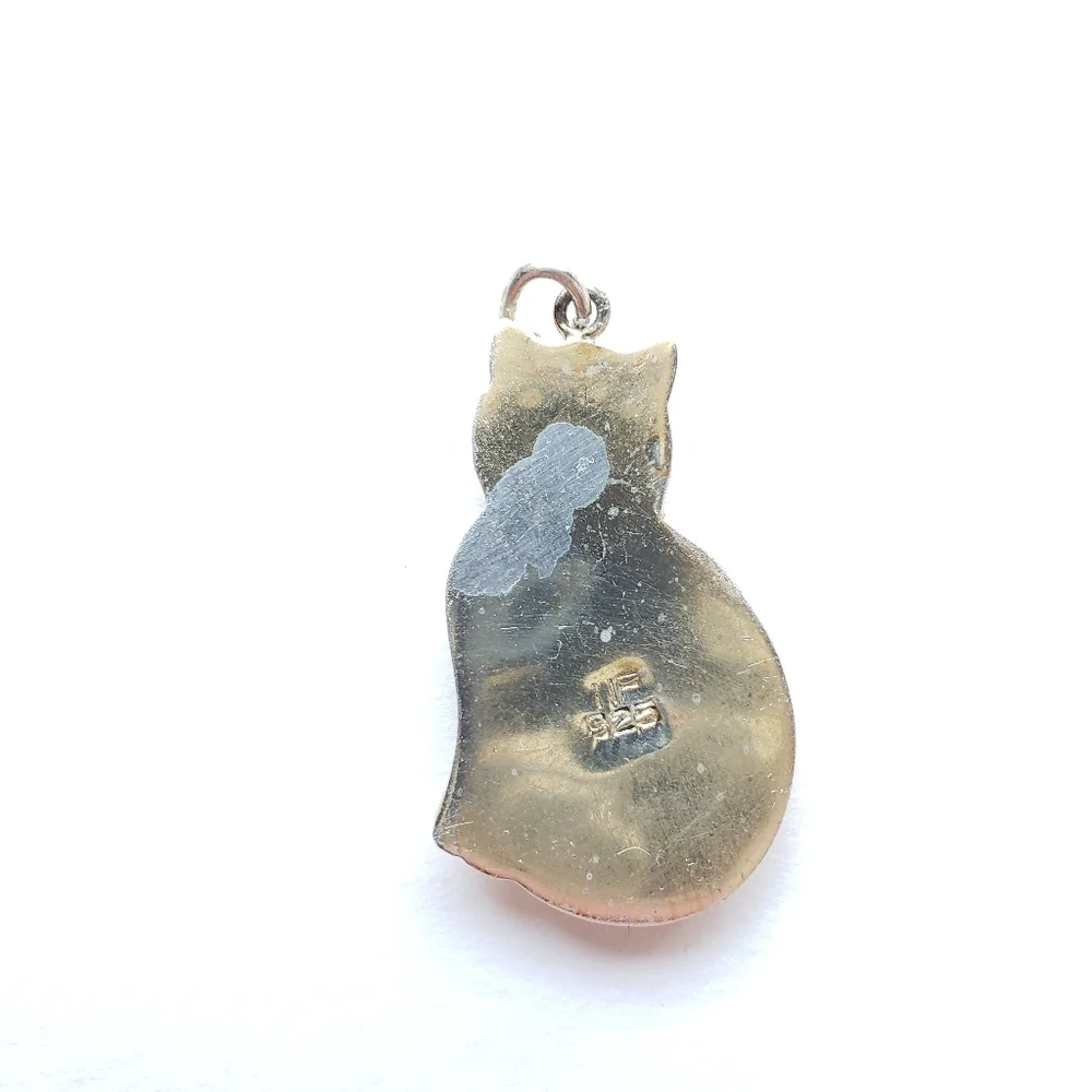 vintage signed NF 925 Sterling Silver Pendant - Picture 4 of 7